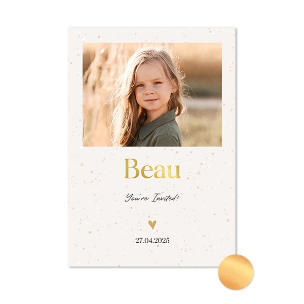 Gold Foil Photo Card Portrait 10 x 14,3 cm