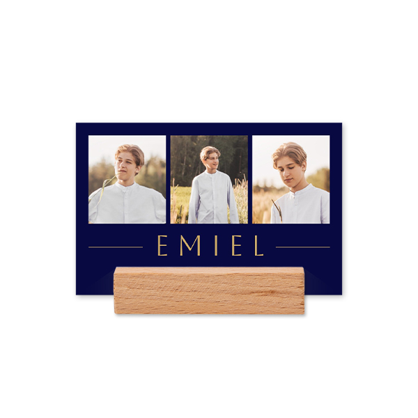 Tafelkaartjes in houten houder - Set van 12