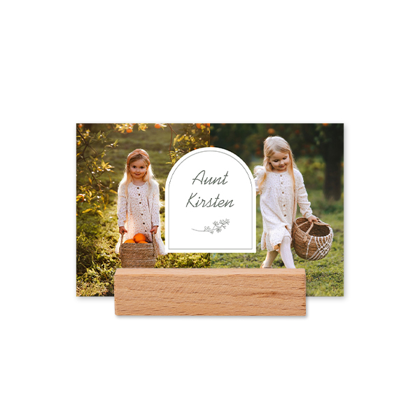 Place cards in wooden block - set of 12