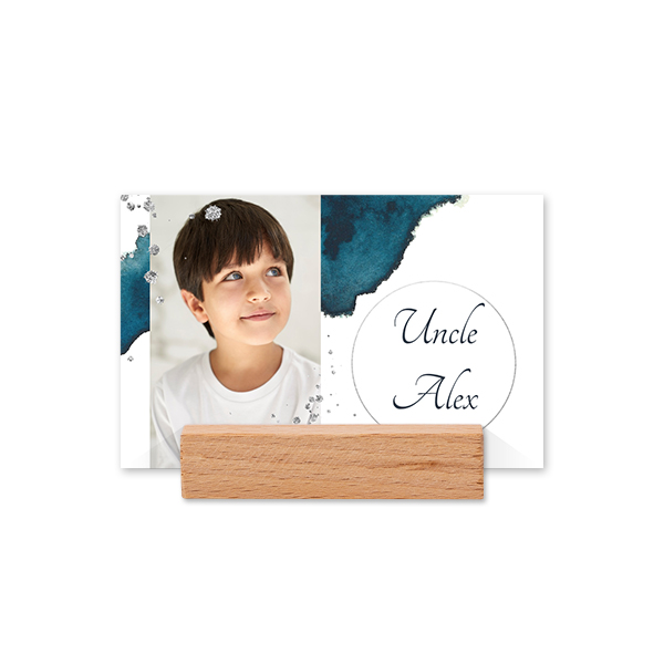 Place cards in wooden block - set of 12