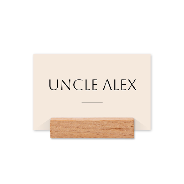 Marque-place avec support en bois - Lot de 12