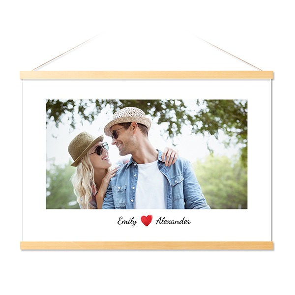 Poster avec support magnétique 60 x 40 cm Bois naturel