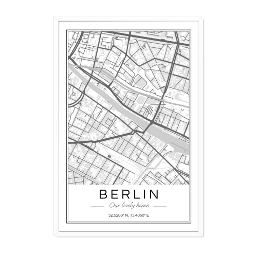Map Poster white frame 30 x 45 Map Poster white frame 30 x 45