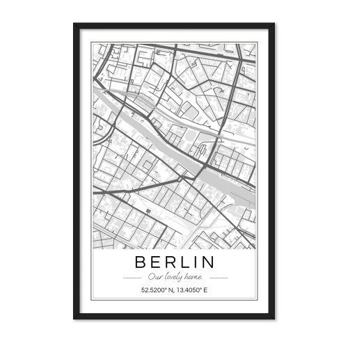 Map Poster black frame 40 x 60 Map Poster black frame 40 x 60