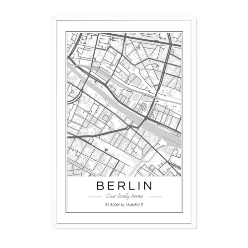 Map Poster white frame 50 x 75 Map Poster white frame 50 x 75