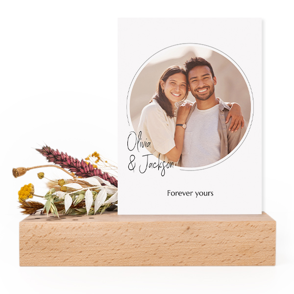 Forex luxe sur socle en bois & fleurs séchées Forex luxe sur socle en bois & fleurs séchées