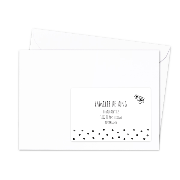 Receiver address labels - set of 16 different 