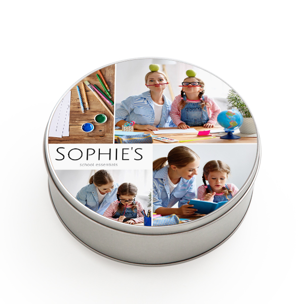 Tin storage box Round Large