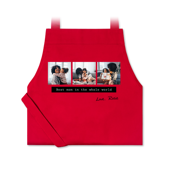 Schort met foto rood Schort met foto rood