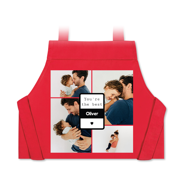 Personalised kids apron red