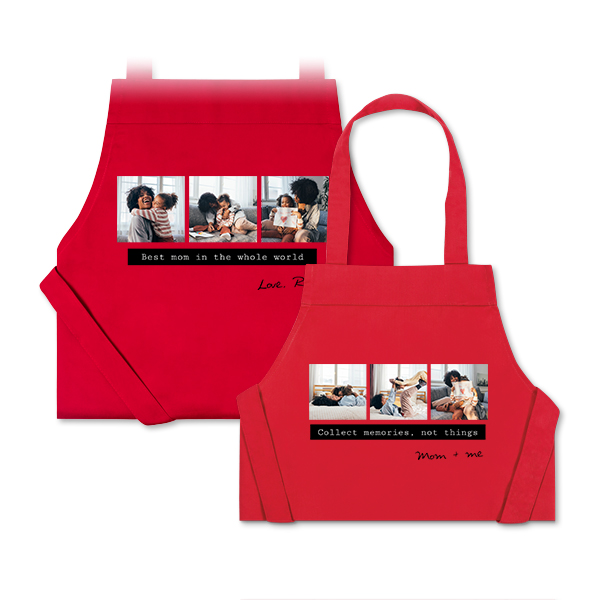 Schortenset voor Ouder en Kind - Rood Schortenset voor Ouder en Kind - Rood