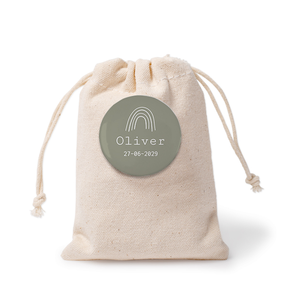 Small cotton bags with pin badge - set of 12 Small cotton bags with pin badge - set of 12