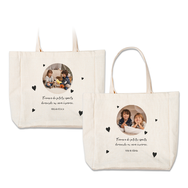 Tote bag grande taille écru