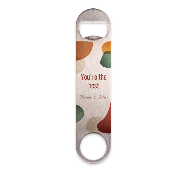 Bottle opener steel with print