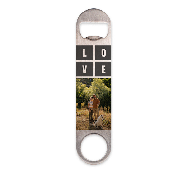 Bottle opener steel with print