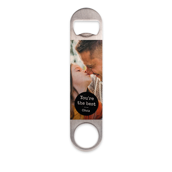 Bottle opener steel with print