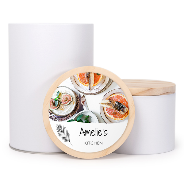 Tin jar wooden lid sticker large (set of 2) Tin jar wooden lid sticker large (set of 2)