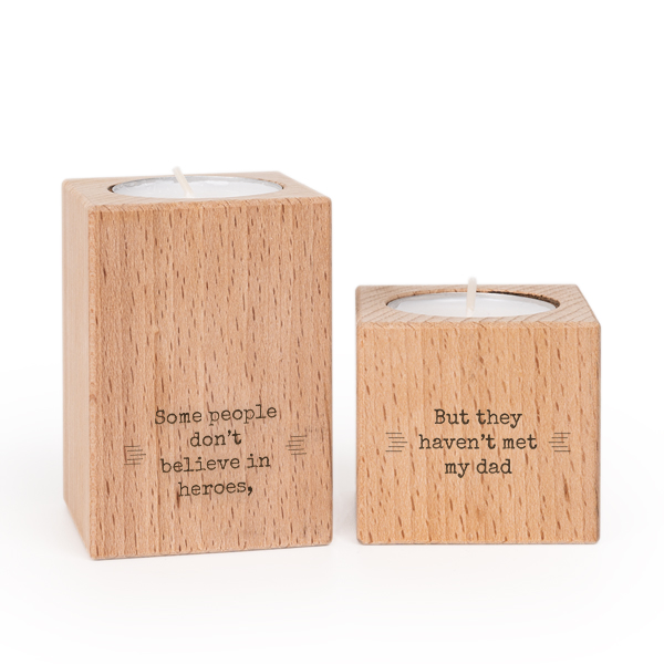 Wooden Tealight Candle Holders - set of 2