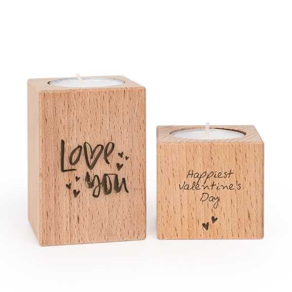 Wooden Tealight Candle Holders - set of 2