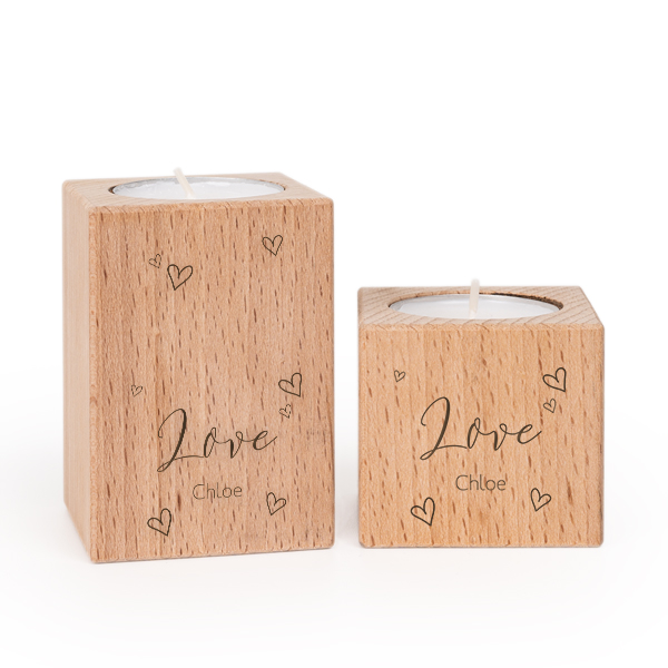 Wooden Tealight Candle Holders - set of 2 Wooden Tealight Candle Holders - set of 2