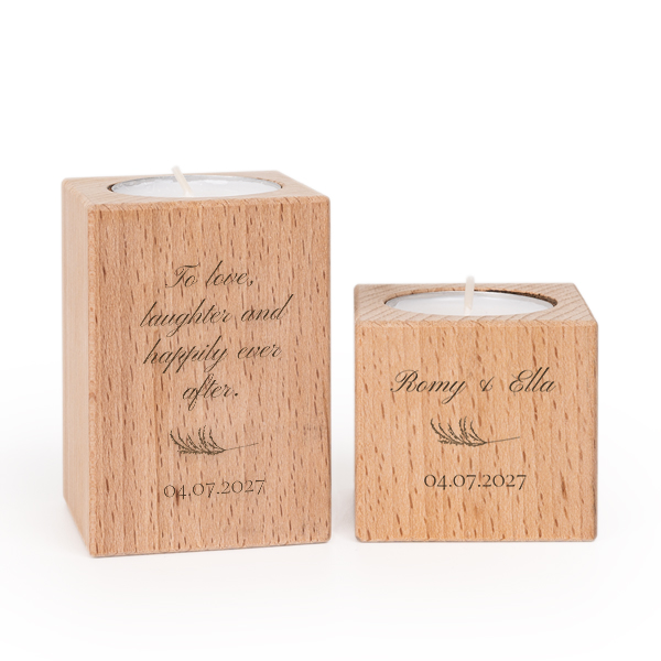 Bougeoir en bois - Lot de 2 Bougeoir en bois - Lot de 2