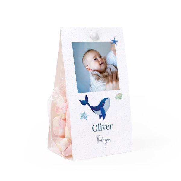 Candy bag with photo-wrapping and split pin - set of 12