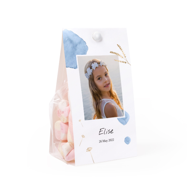 Candy bag with photo-wrapping and split pin - set of 12