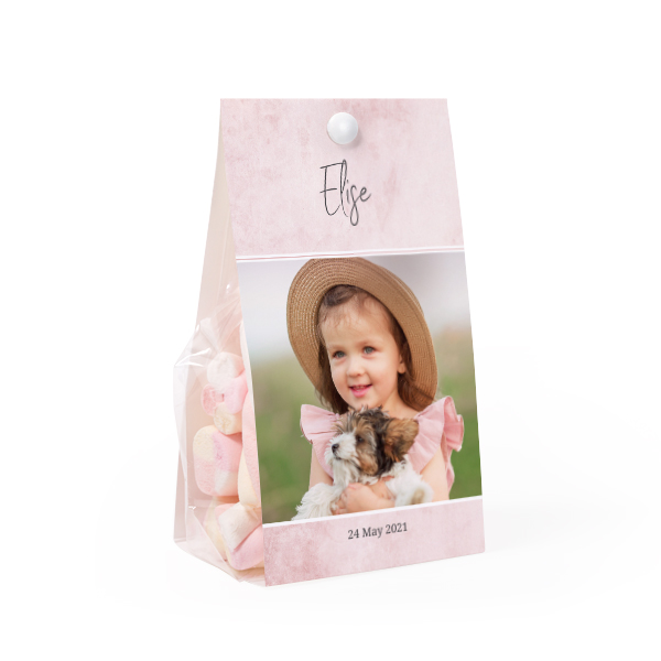 Candy bag with photo-wrapping and split pin - set of 12