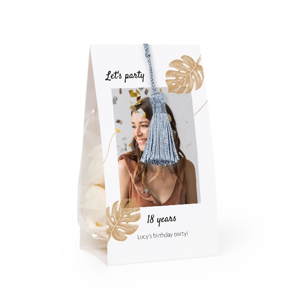 Set Geschenktüten mit silberblaufarbener Quaste - 24 Stk.