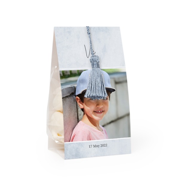 Set Geschenktüten mit silberblaufarbener Quaste - 24 Stk.