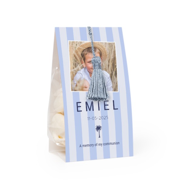 Set Geschenktüten mit silberblaufarbener Quaste - 24 Stk.