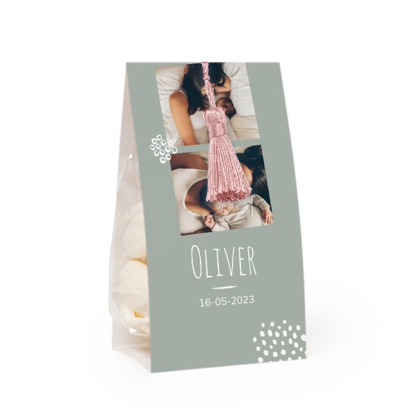Set Geschenktüten mit magnolienfarbener Quaste - 12 Stk.
