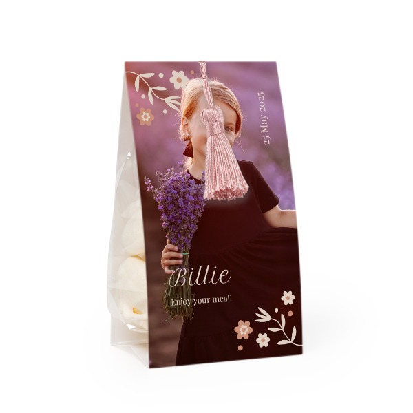 Snoepzakwikkel met magnolia franje - Set van 12 Snoepzakwikkel met magnolia franje - Set van 12