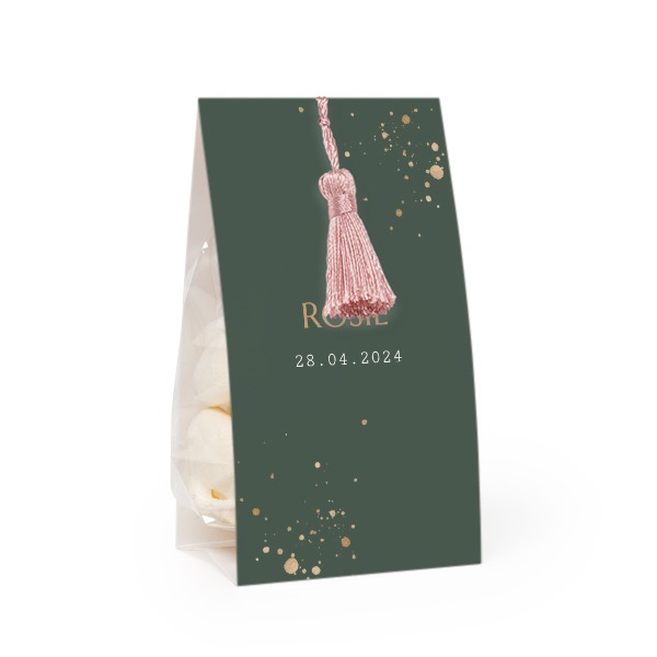 Ballotins à bonbons avec pampille magnolia - lot de 12