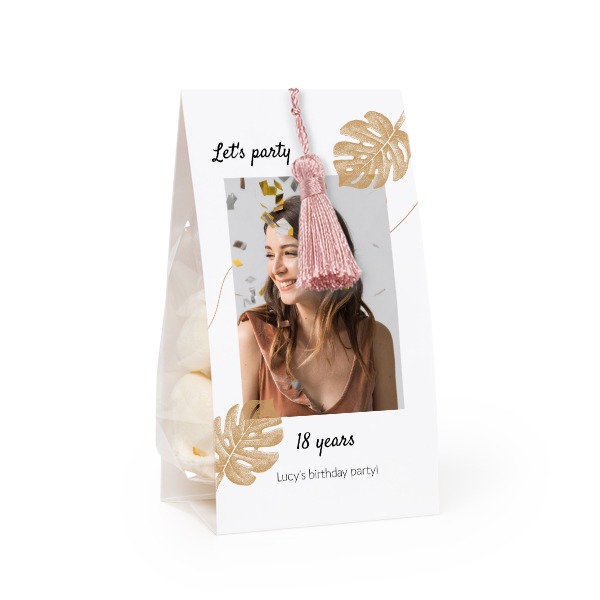 Set Geschenktüten mit magnolienfarbener Quaste - 24 Stk.