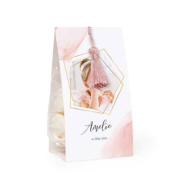 Set Geschenktüten mit magnolienfarbener Quaste - 24 Stk.