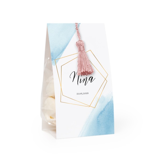 Set Geschenktüten mit magnolienfarbener Quaste - 24 Stk.