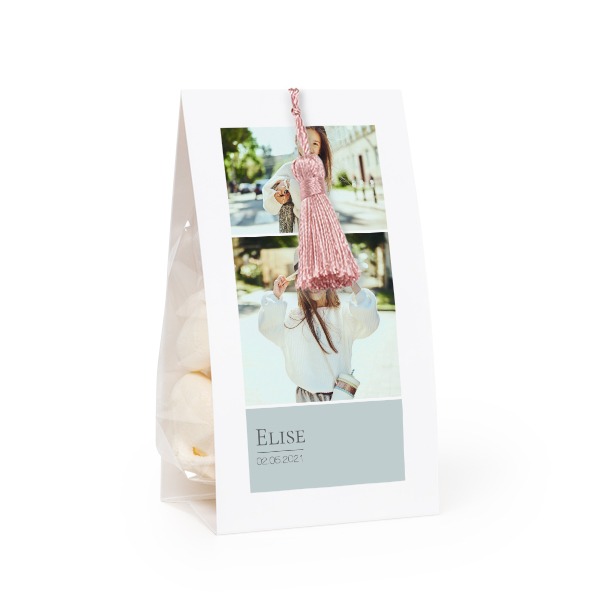 Ballotins Ă bonbon avec pampille magnolia - lot de 24 Ballotins Ă bonbon avec pampille magnolia - lot de 24