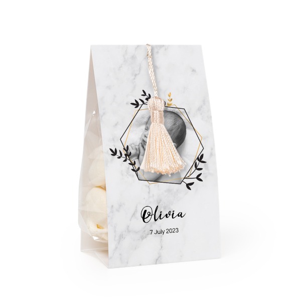 Set Geschenktüten mit vanillefarbener Quaste - 12 Stk.