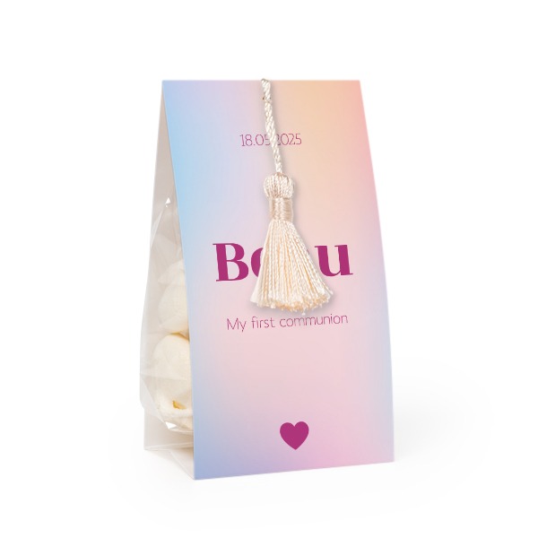 Set Geschenktüten mit vanillefarbener Quaste - 12 Stk.