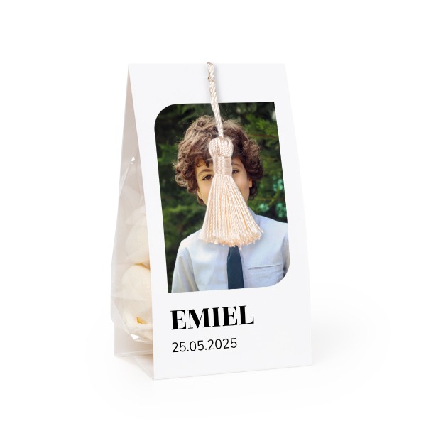 Set Geschenktüten mit vanillefarbener Quaste - 12 Stk.