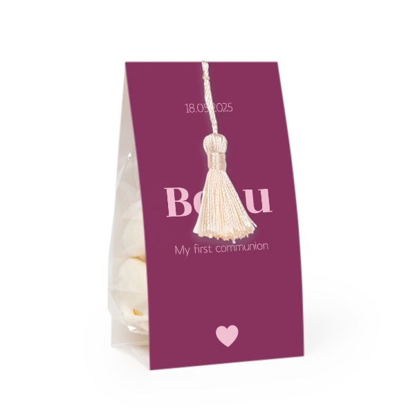 Set Geschenktüten mit vanillefarbener Quaste - 24 Stk.