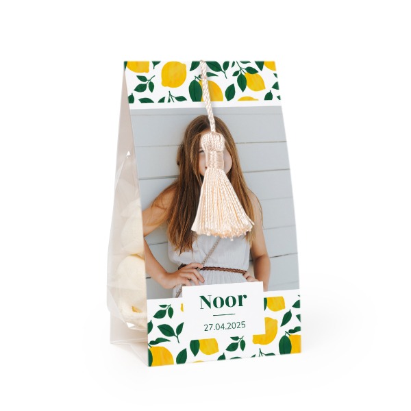 Ballotins Ă bonbons avec pompon vanille - lot de 24 Ballotins Ă bonbons avec pompon vanille - lot de 24