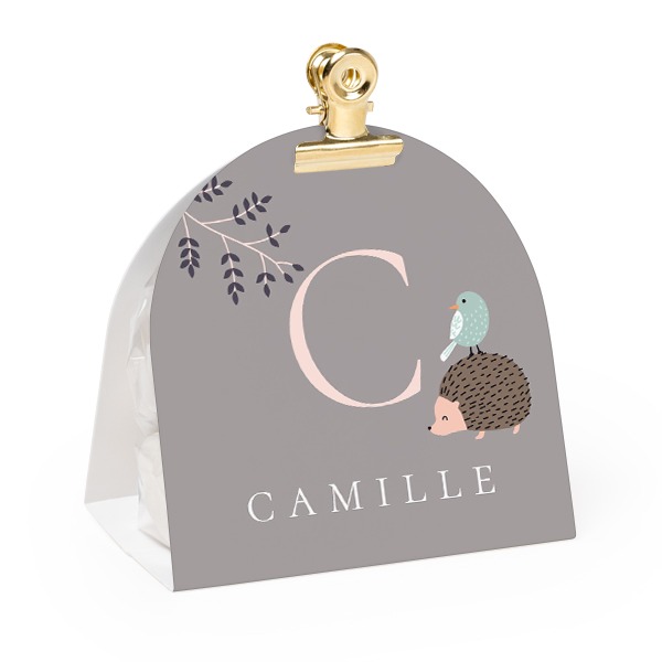 Candy bag with rounded photo-wrapping and gold clip - 24 pcs
