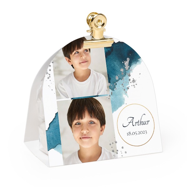 Candy bag with rounded photo-wrapping and gold clip - 24 pcs
