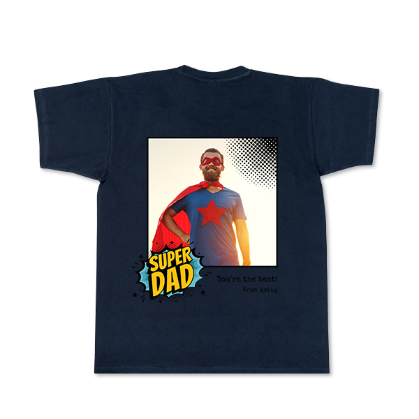 T-shirt mannen donkerblauw Achterkant T-shirt mannen donkerblauw Achterkant