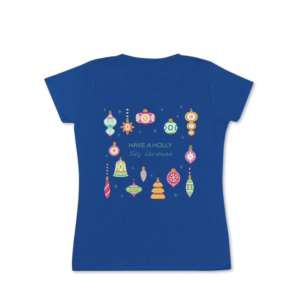 Frauen T-Shirt Korallenblau Rückseite