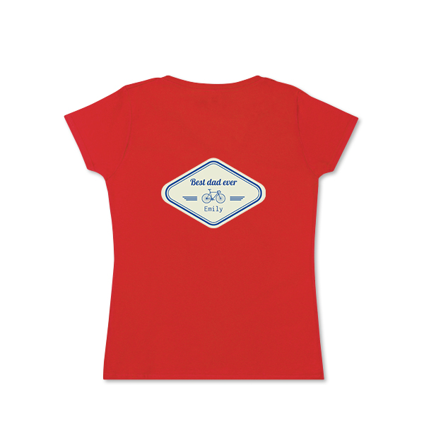 T-shirt vrouwen rood Achterkant