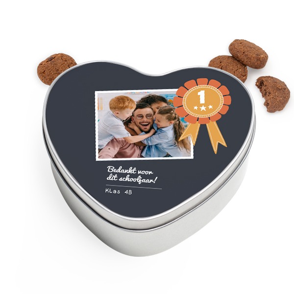 Koekjestrommel hartvormig met Generous koekjes