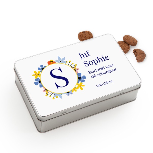 Koekjestrommel rechthoekig met Generous koekjes
